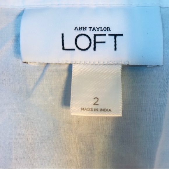 ANN TAYLOR LOFT WHITE TOP SZ2 - Picture 4 of 8